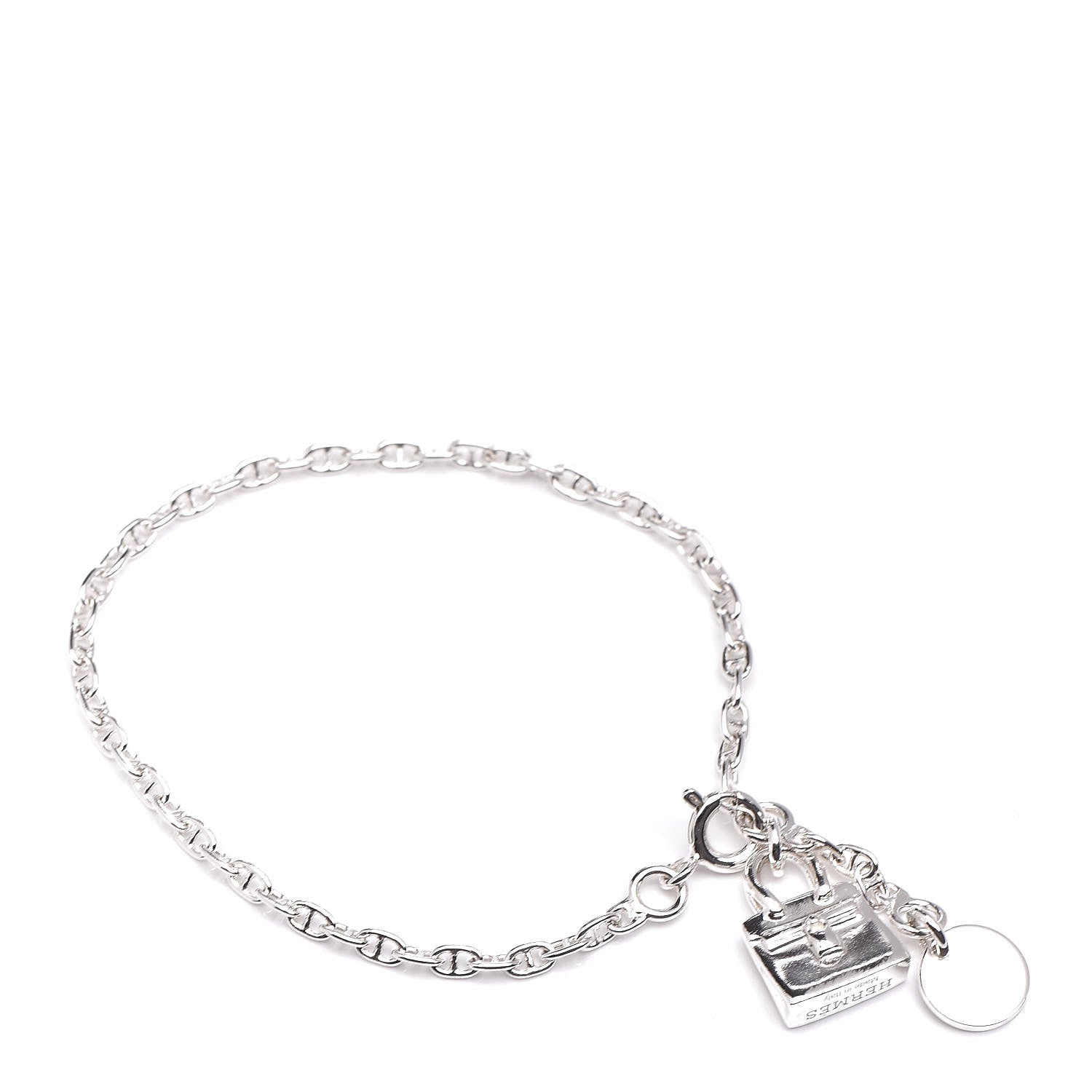 Hermes Sterling Silver Mini Birkin Amulette Bracelet SH 1 of 7