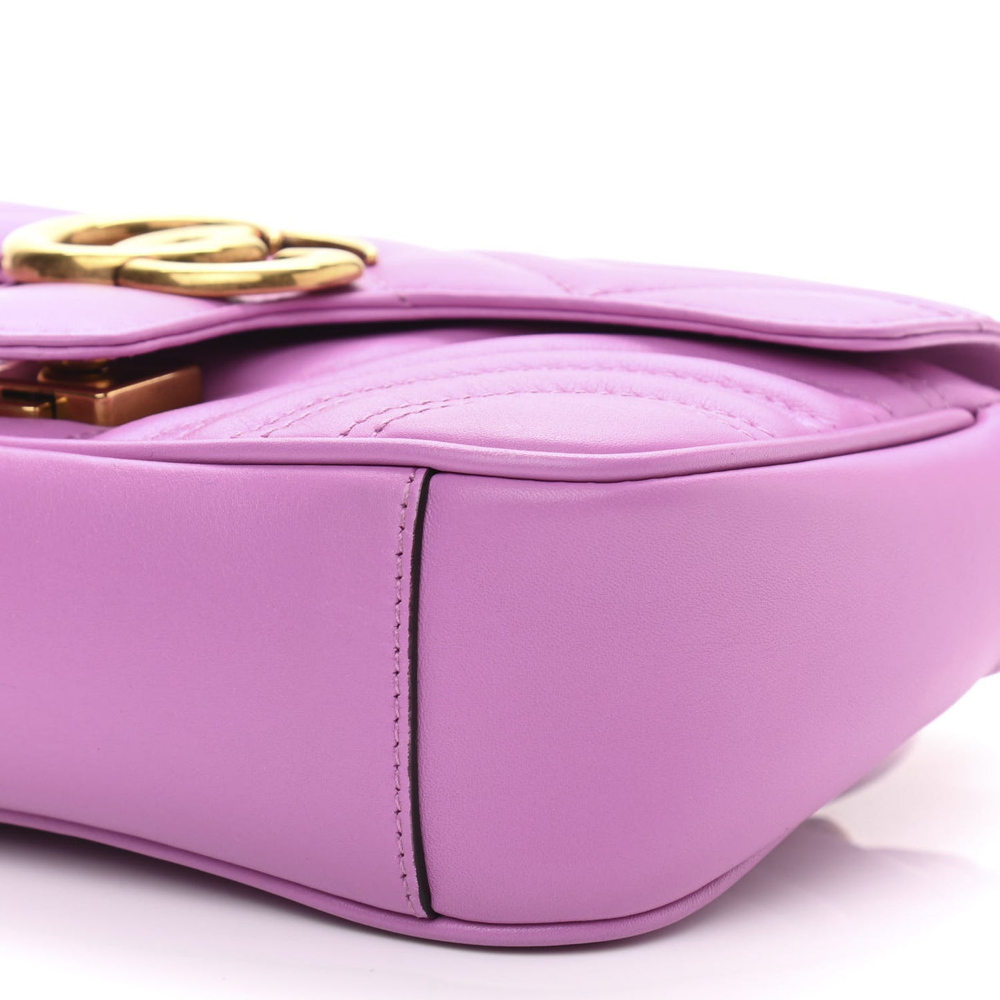 Calfskin Matelasse Mini GG Marmont Shoulder Bag Candy Mousse