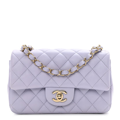 Chanel Lambskin Quilted Mini Rectangular Flap Light Purple 1 of 9