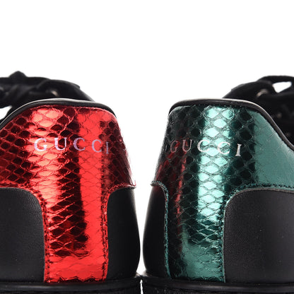 Gucci Calfskin Ayers Web Pierced Heart Embroidered Ace Sneakers 38.5 Black 12 of 12