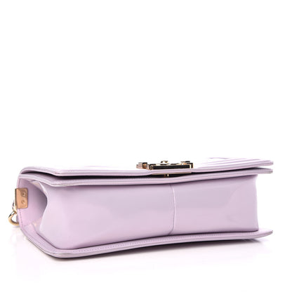 Chanel Patent Calfskin Quilted Medium Boy Flap Light Purple 4 of 10
