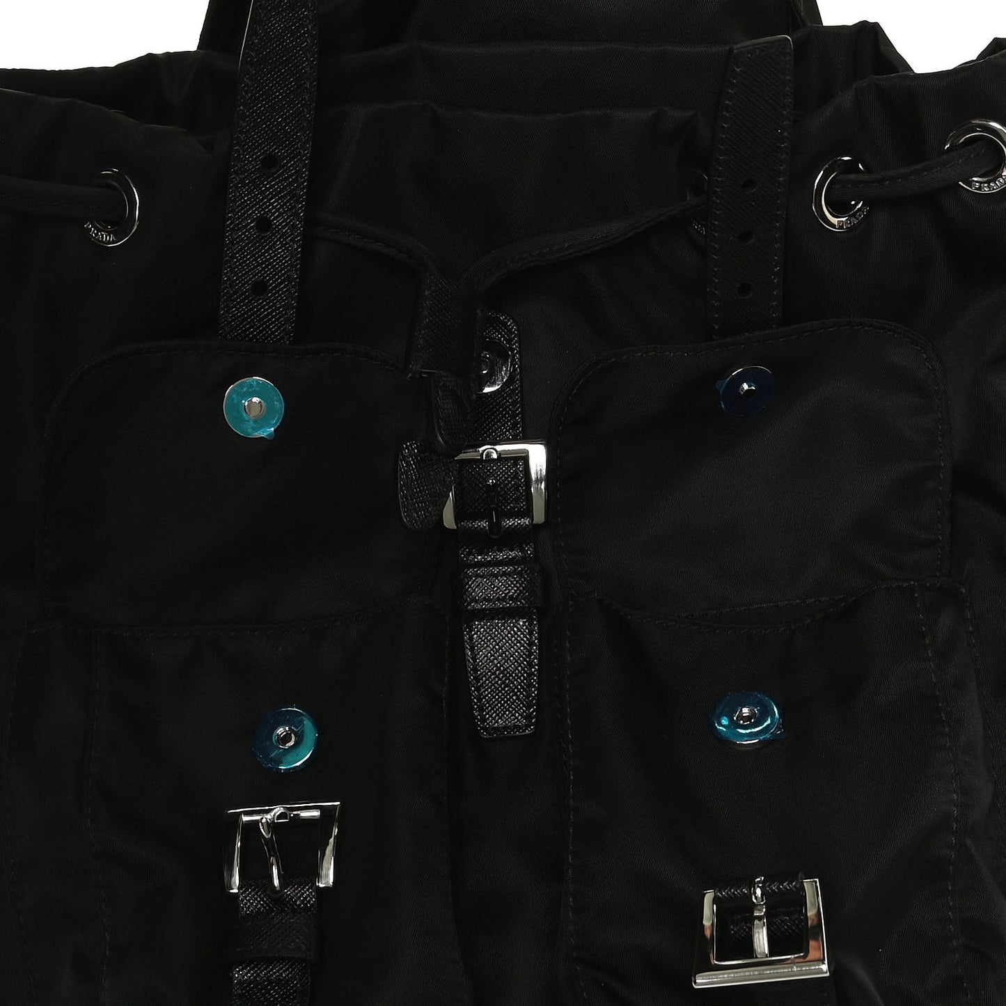 Tessuto Nylon Saffiano Small Backpack Black