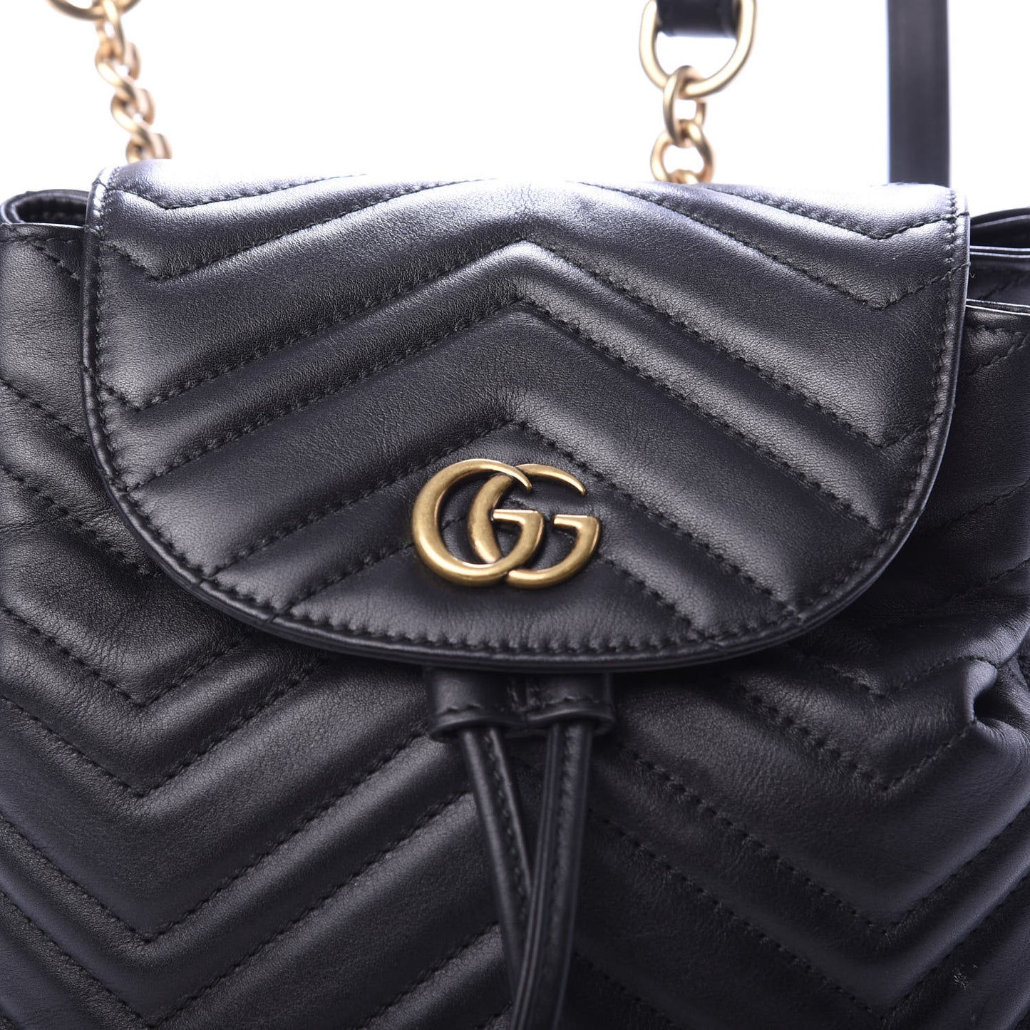 Calfskin Matelasse GG Marmont Flap Backpack Black