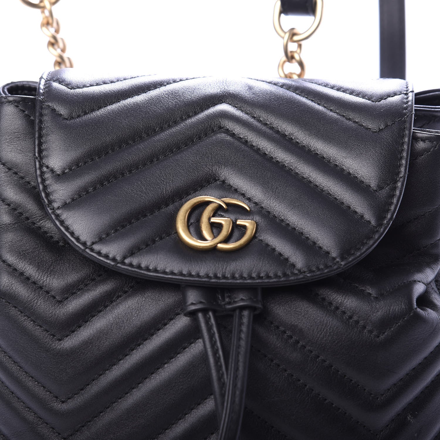 Gucci Calfskin Matelasse GG Marmont Flap Backpack Black 9 of 9