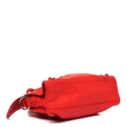 Balenciaga Matte Goatskin Rubber Covered Classic Hardware Mini City Rouge Coquelicot Rouge Braise 4 of 9