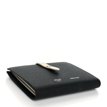 Celine Grained Calfskin Medium Multifunction Strap Wallet Black Chalk 3 of 10