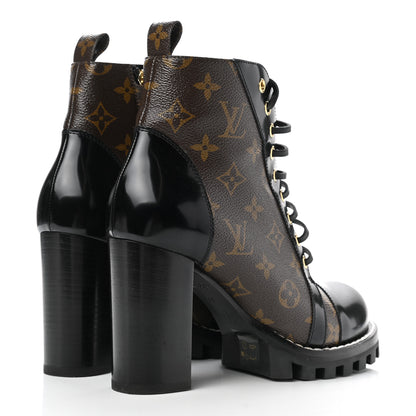Louis Vuitton Patent Calfskin Monogram Star Trail Ankle Boots 39 Black 4 of 10