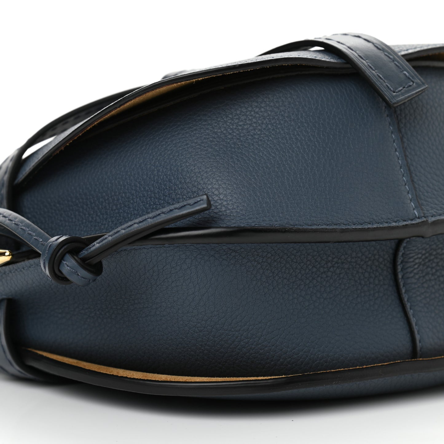 Grained Calfskin Small Gate Crossbody Bag Steel Blue