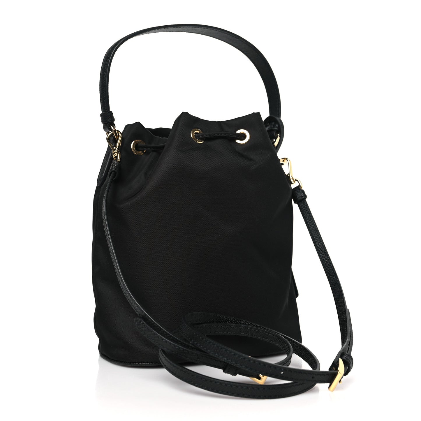 Re-Nylon Saffiano Mini Re-Edition 1978 Bucket Bag Black
