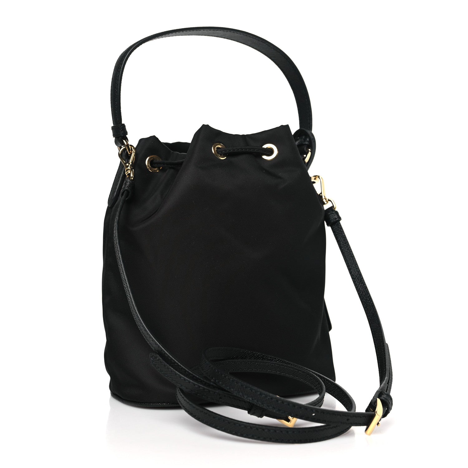 Prada Re-Nylon Saffiano Mini Re-Edition 1978 Bucket Bag Black 3 of 8