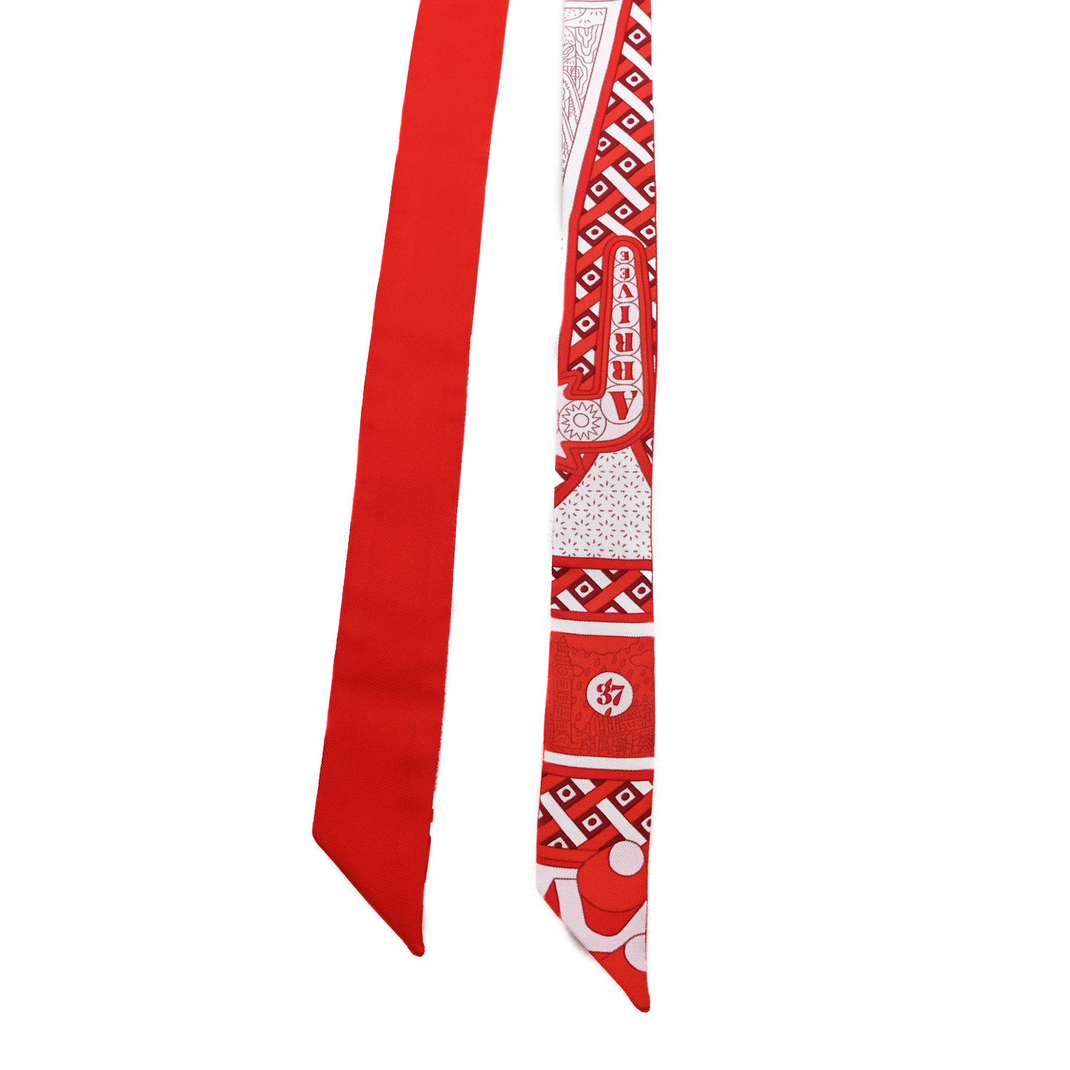 Hermes Silk Le Tour Du Monde Twillon Rouge Rose Rouge Coquelicot 2 of 3