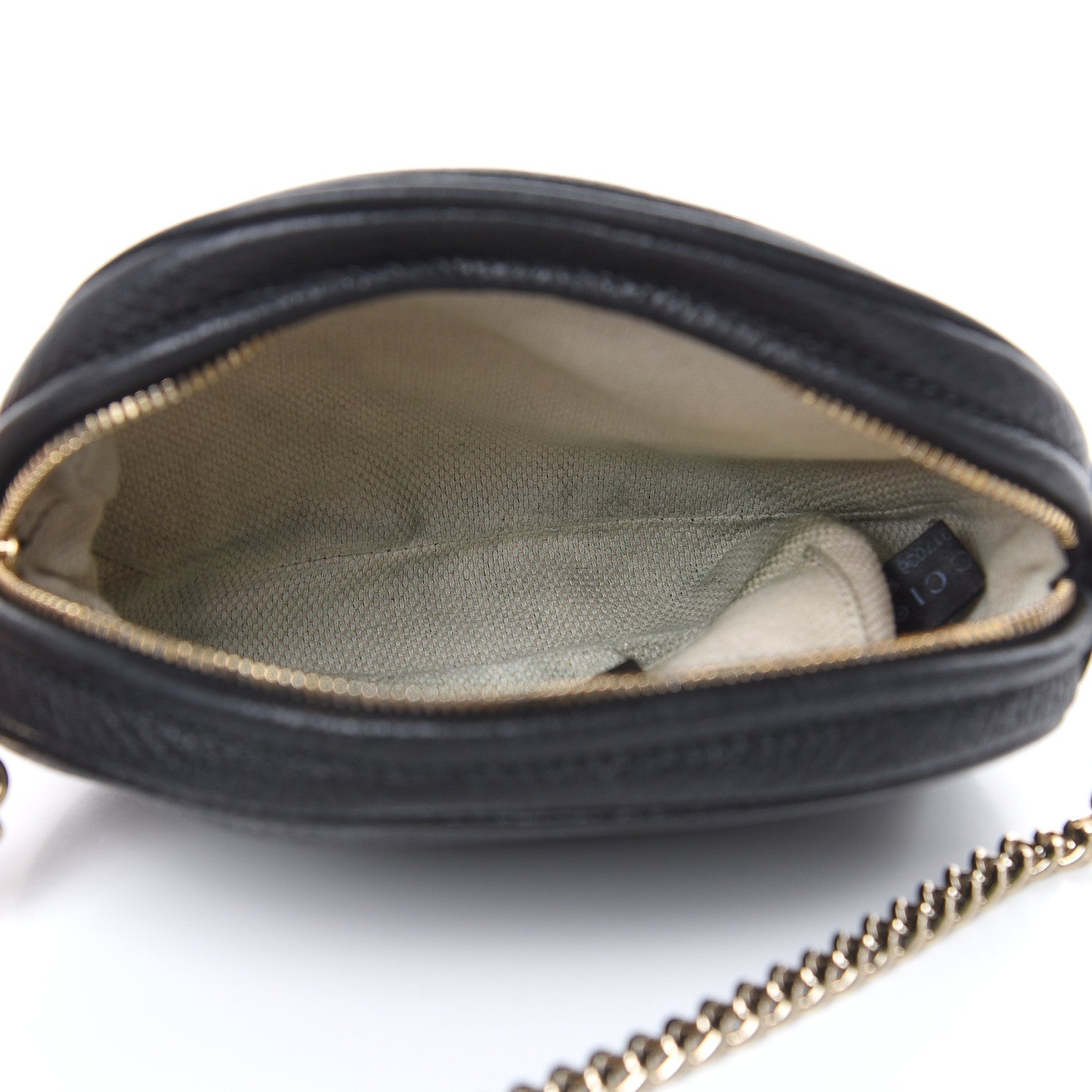 Gucci Pebbled Calfskin Mini Soho Chain Bag Black 5 of 11