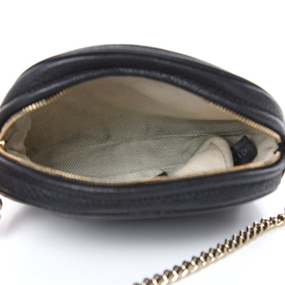 Gucci Pebbled Calfskin Mini Soho Chain Bag Black 5 of 11