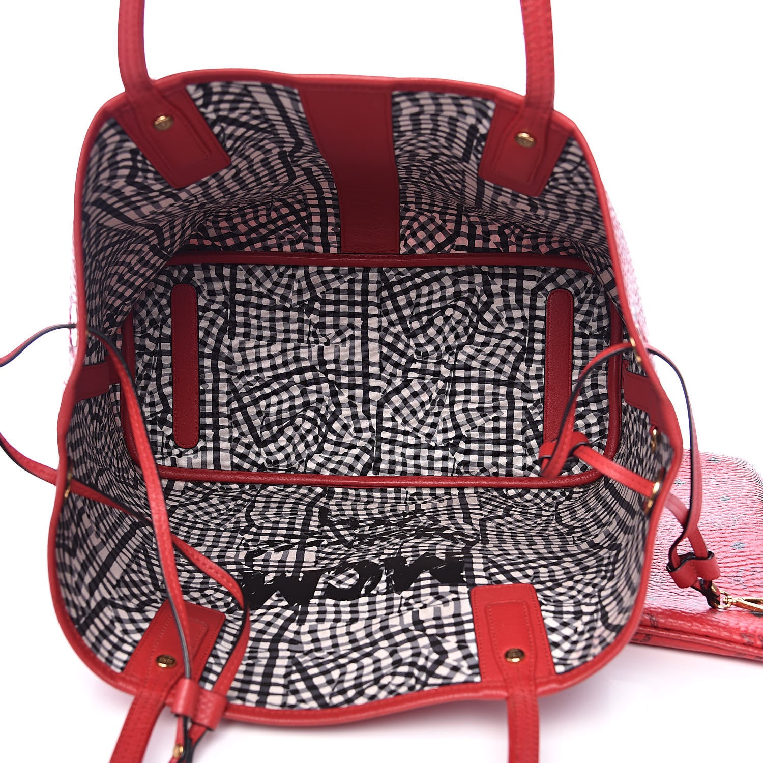 MCM Visetos Medium Liz Reversible Shopper Tote Ruby Red 10 of 20