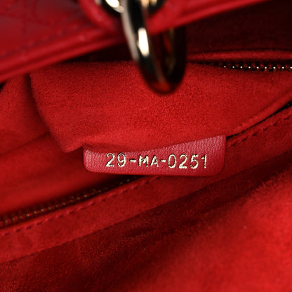 Christian Dior Lambskin Cannage Dioramour Small My ABCDior Lady Dior Spicy Red 7 of 12