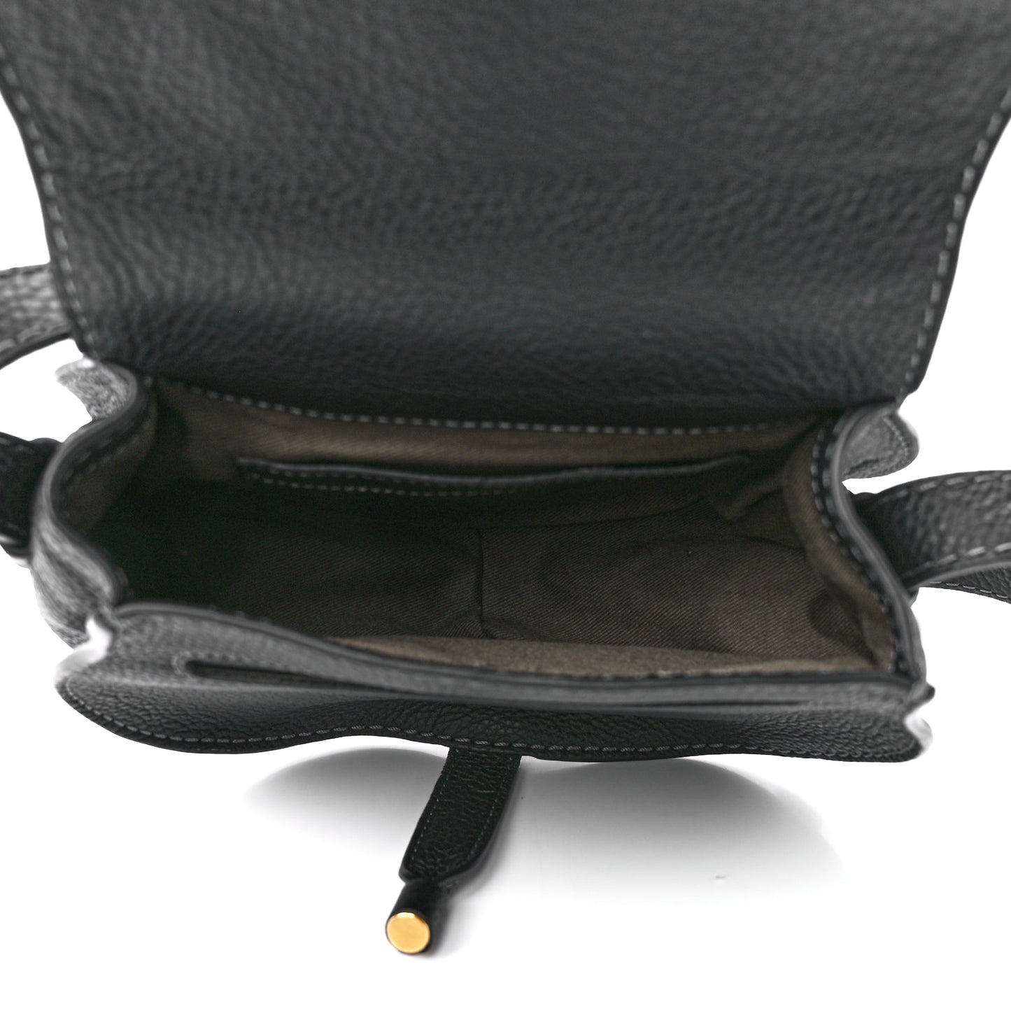 Calfskin Mini Marcie Round Crossbody Bag Black