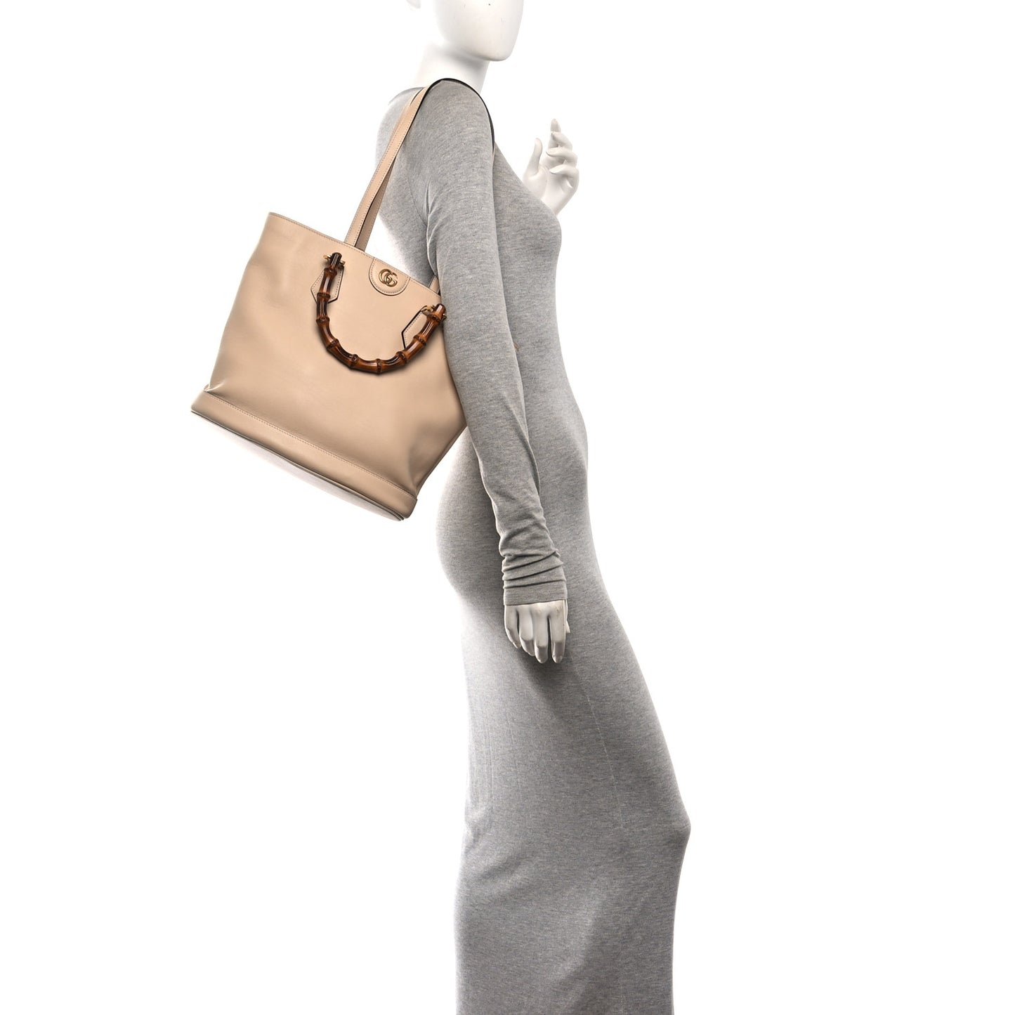 Calfskin Medium Diana Round Tote Bag Oatmeal