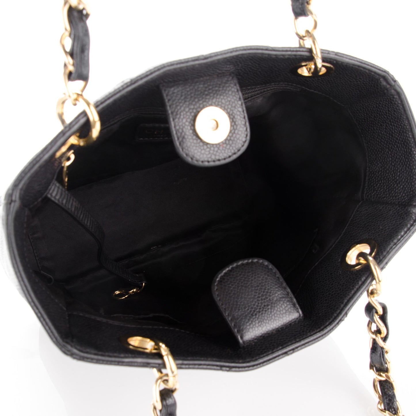 Caviar Quilted Petit Shopping Tote PST Black