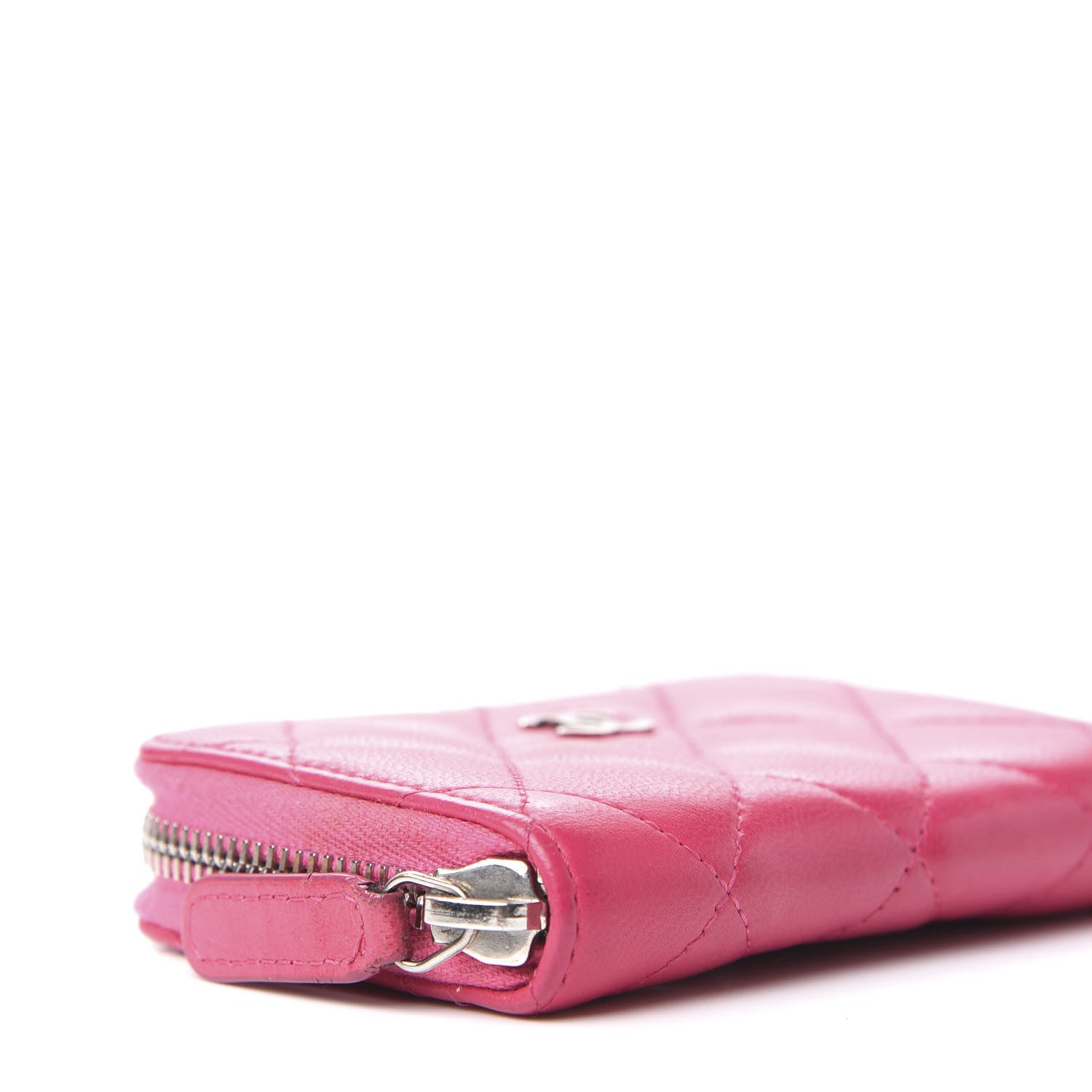Chanel Lambskin Quilted Zip Around Coin Purse Pink 6 of 9