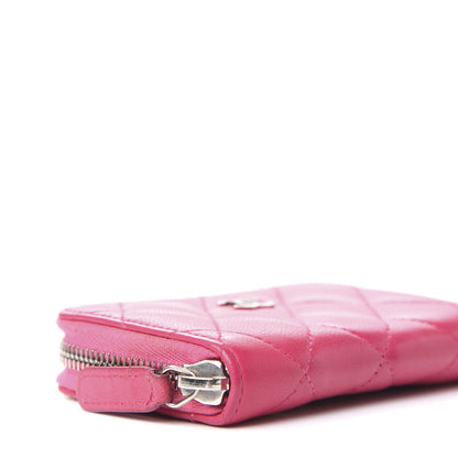 Chanel Lambskin Quilted Zip Around Coin Purse Pink 6 of 9