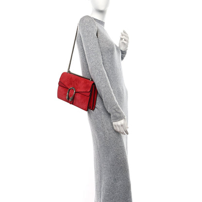 Gucci Suede Vitello Velvet Small Dionysus Shoulder Bag Vulcanic Red 2 of 15