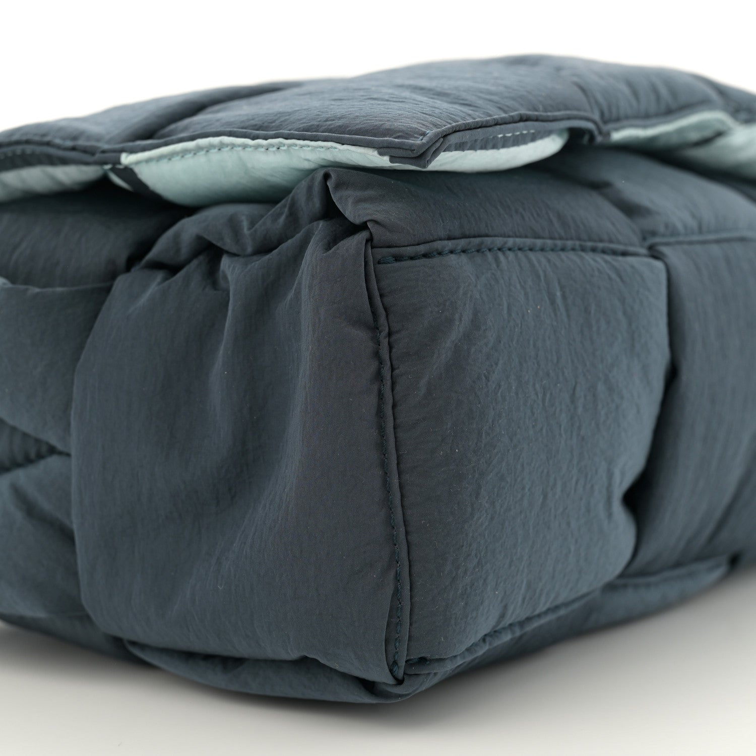 Bottega Veneta Nylon Intrecciato Padded Tech Cassette Bag Deep Blue Pale Blue 10 of 11