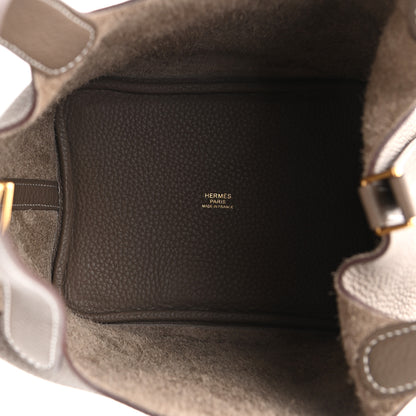Hermes Taurillon Clemence Picotin Lock 18 PM Etoupe 5 of 9