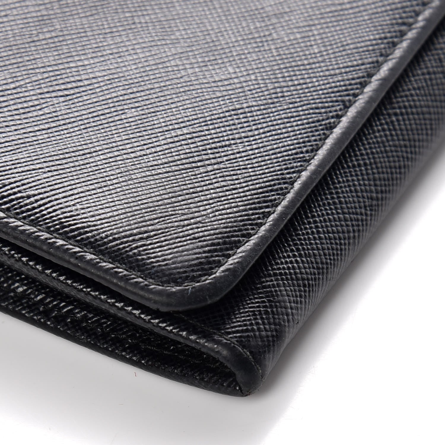 Prada Saffiano Continental Flap Wallet Black 6 of 12