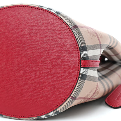 Burberry Haymarket Check Colours Small Lorne Bucket Crossbody Poppy Red 7 of 9