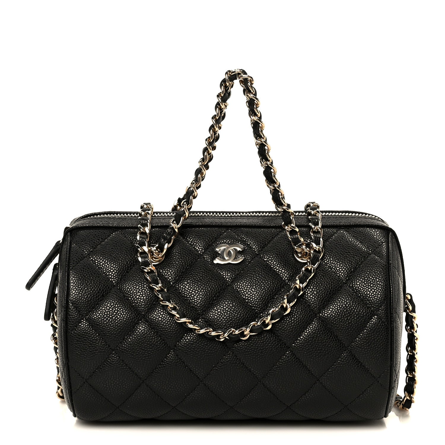 Chanel Caviar Quilted Barrel Clutch With Chain Black 1 of 11