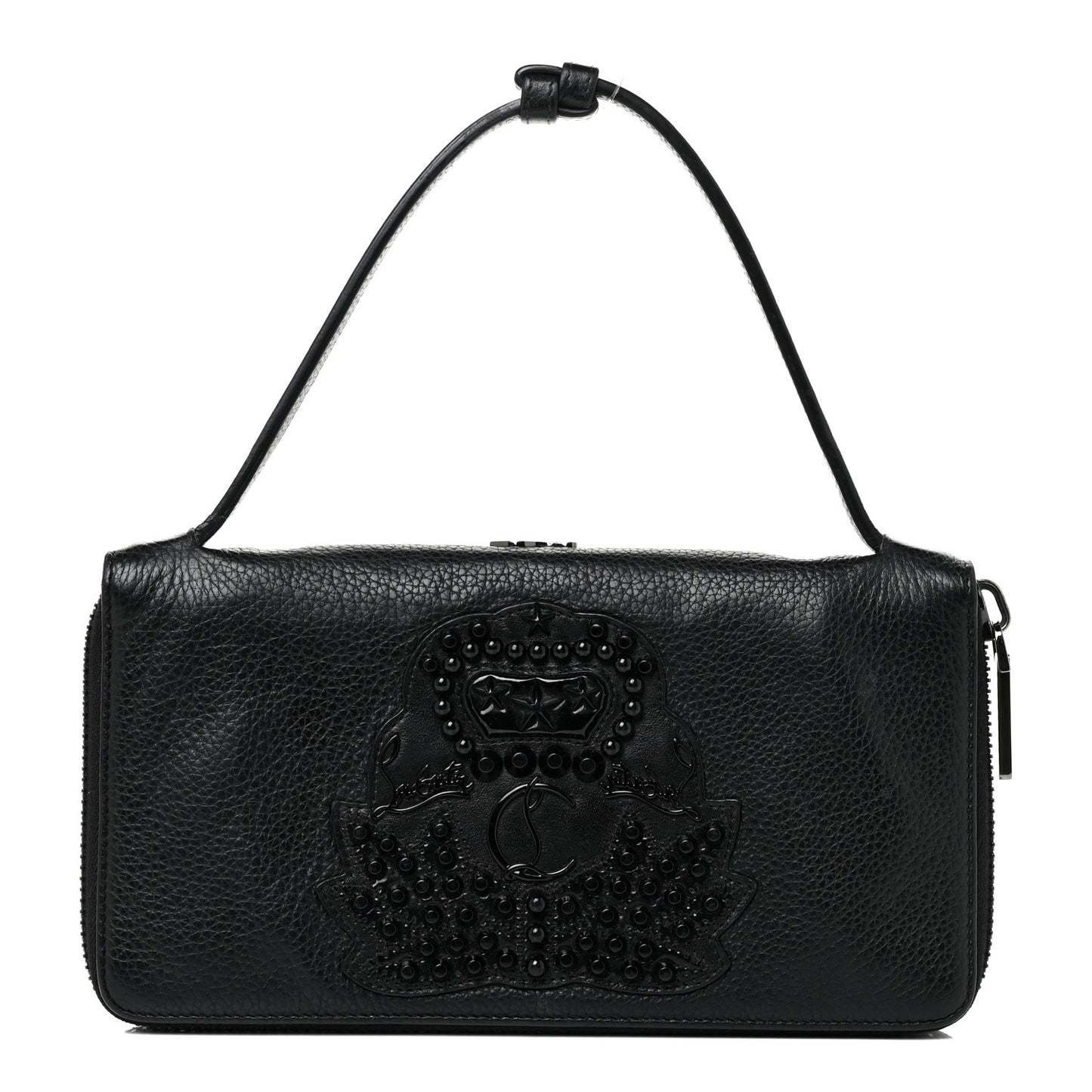 Calfskin Embellished Baguette Black