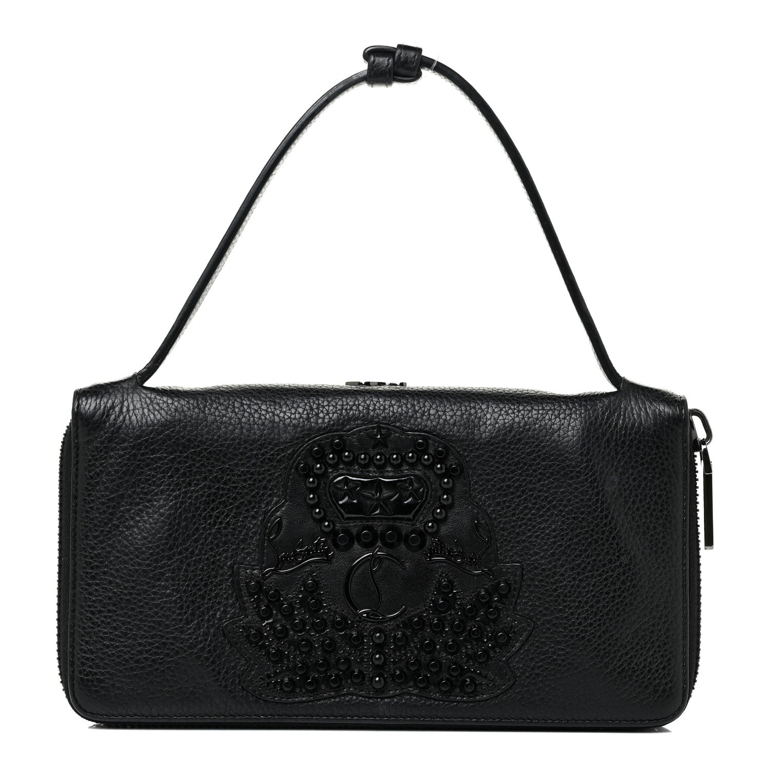 Christian Louboutin Calfskin Embellished Baguette Black 1 of 21