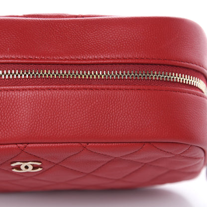 Chanel Caviar Quilted Curvy Pouch Cosmetic Case Red 14 of 14