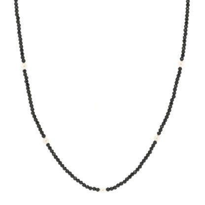 Tiffany Sterling Silver Black Spinel Pearl Ziegfeld Bead Necklace 1 of 3