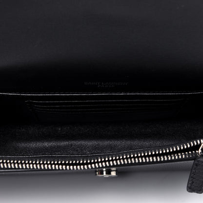 Saint Laurent Calfskin Lizard Embossed Monogram Kate Belt Bag Black 5 of 13