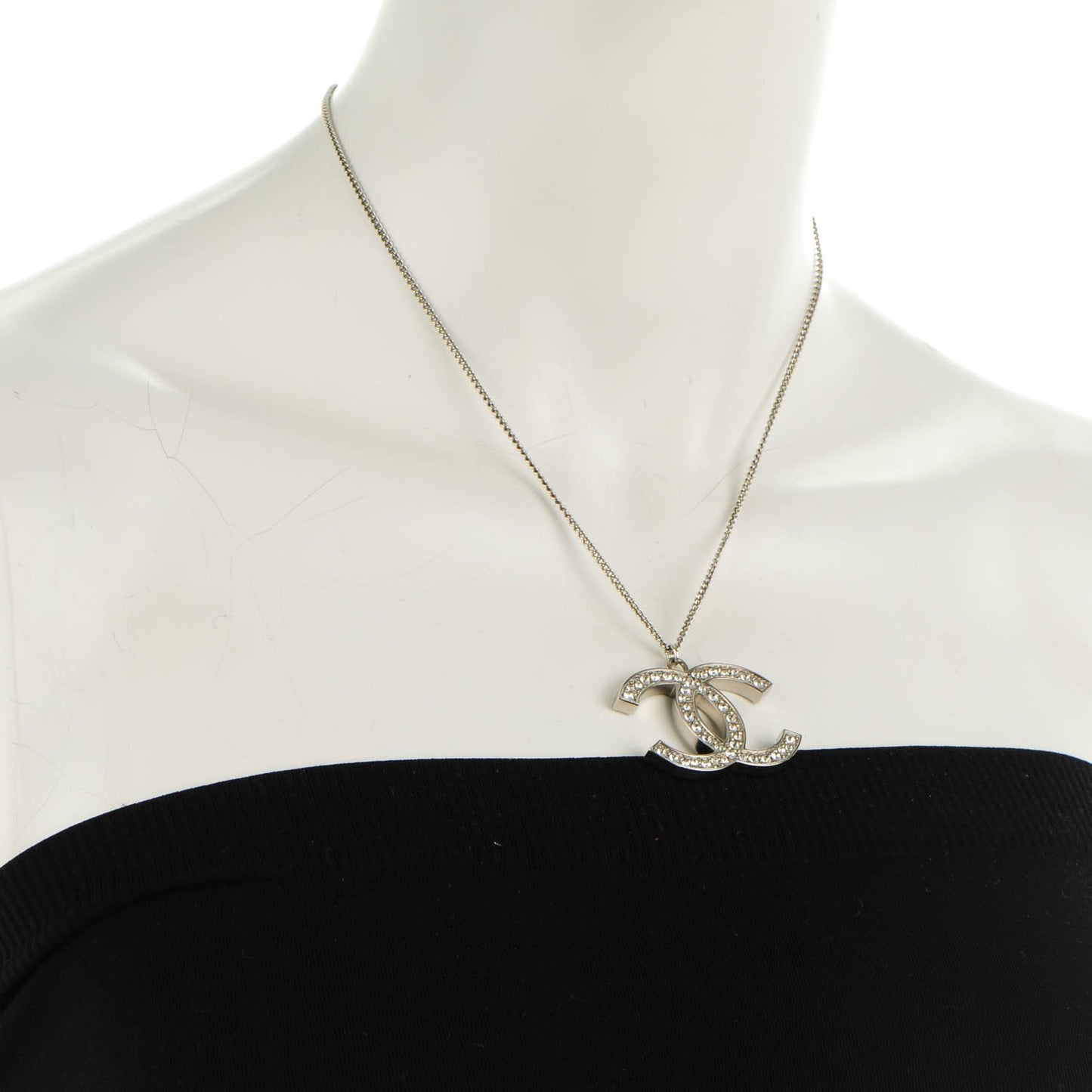 Crystal Large CC Necklace Gold