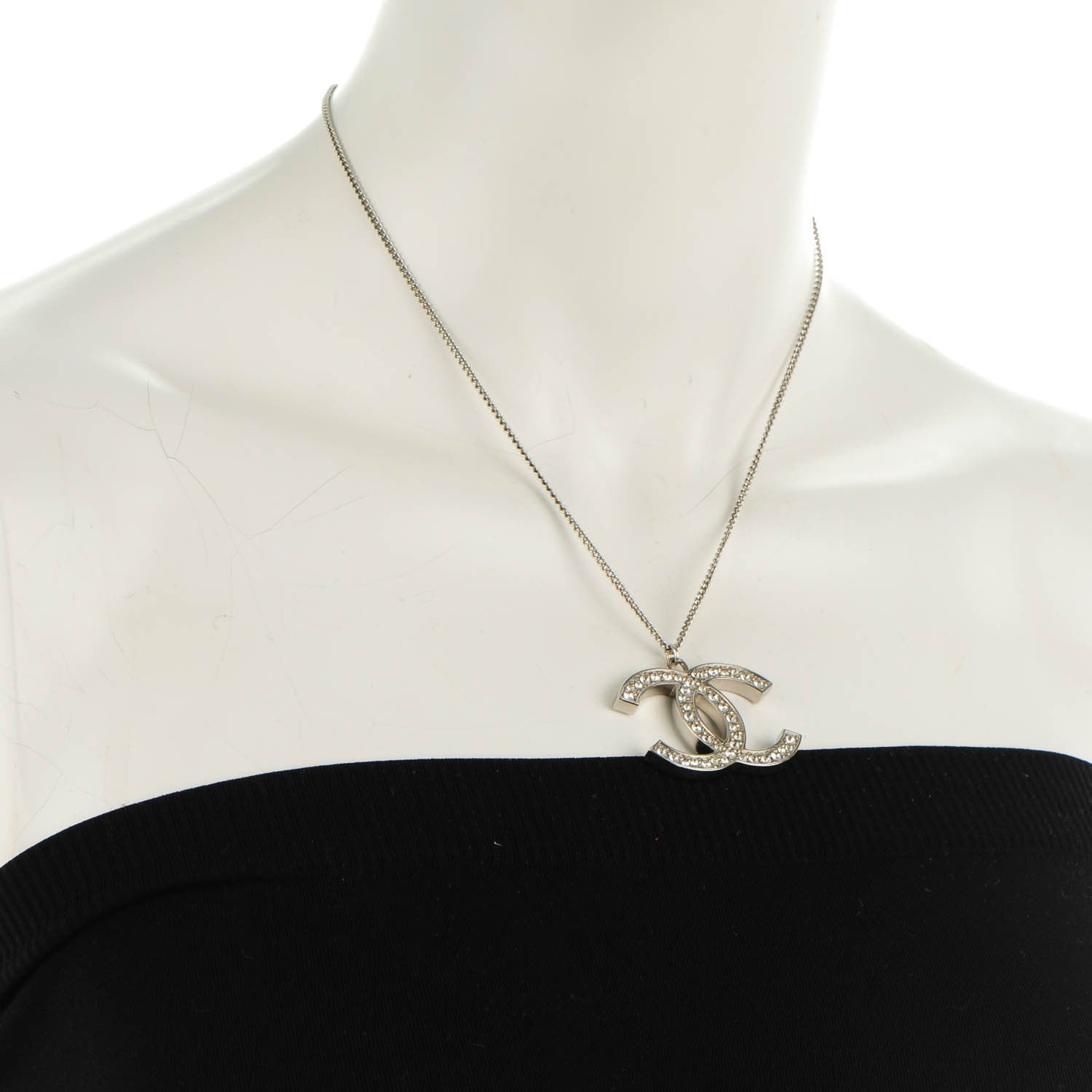 Chanel Crystal Large CC Necklace Gold 2 of 3