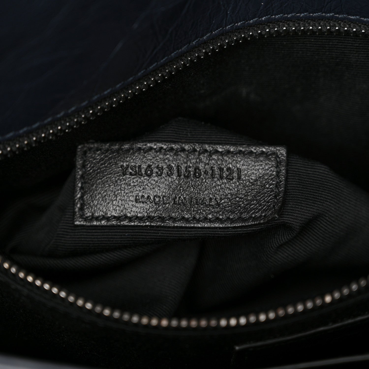 Saint Laurent Crinkled Calfskin Matelasse Monogram Medium Niki Chain Satchel Deep Marine 7 of 10