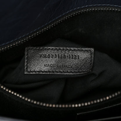 Saint Laurent Crinkled Calfskin Matelasse Monogram Medium Niki Chain Satchel Deep Marine 7 of 10