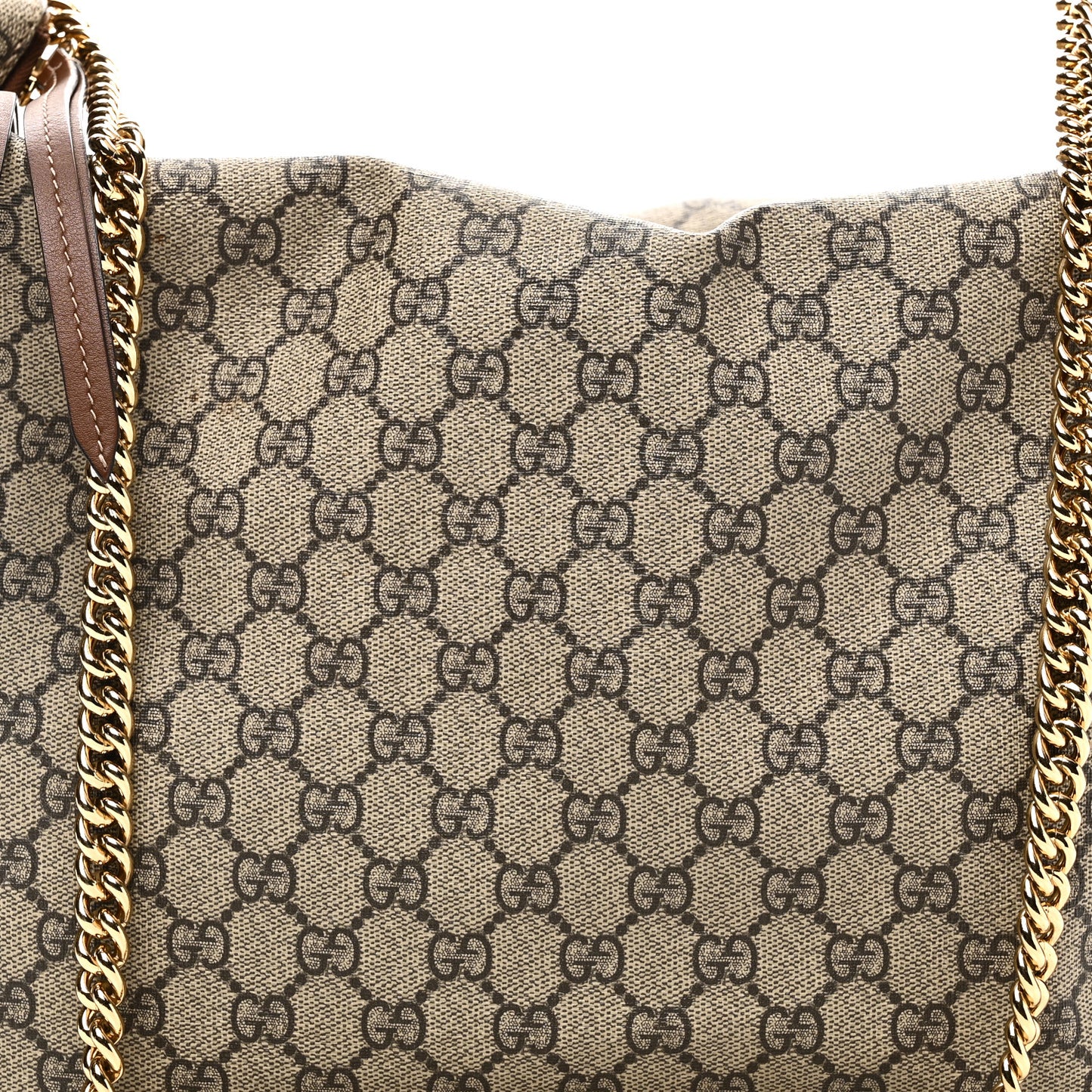GG Supreme Monogram Large Linea A Hobo Light Brown