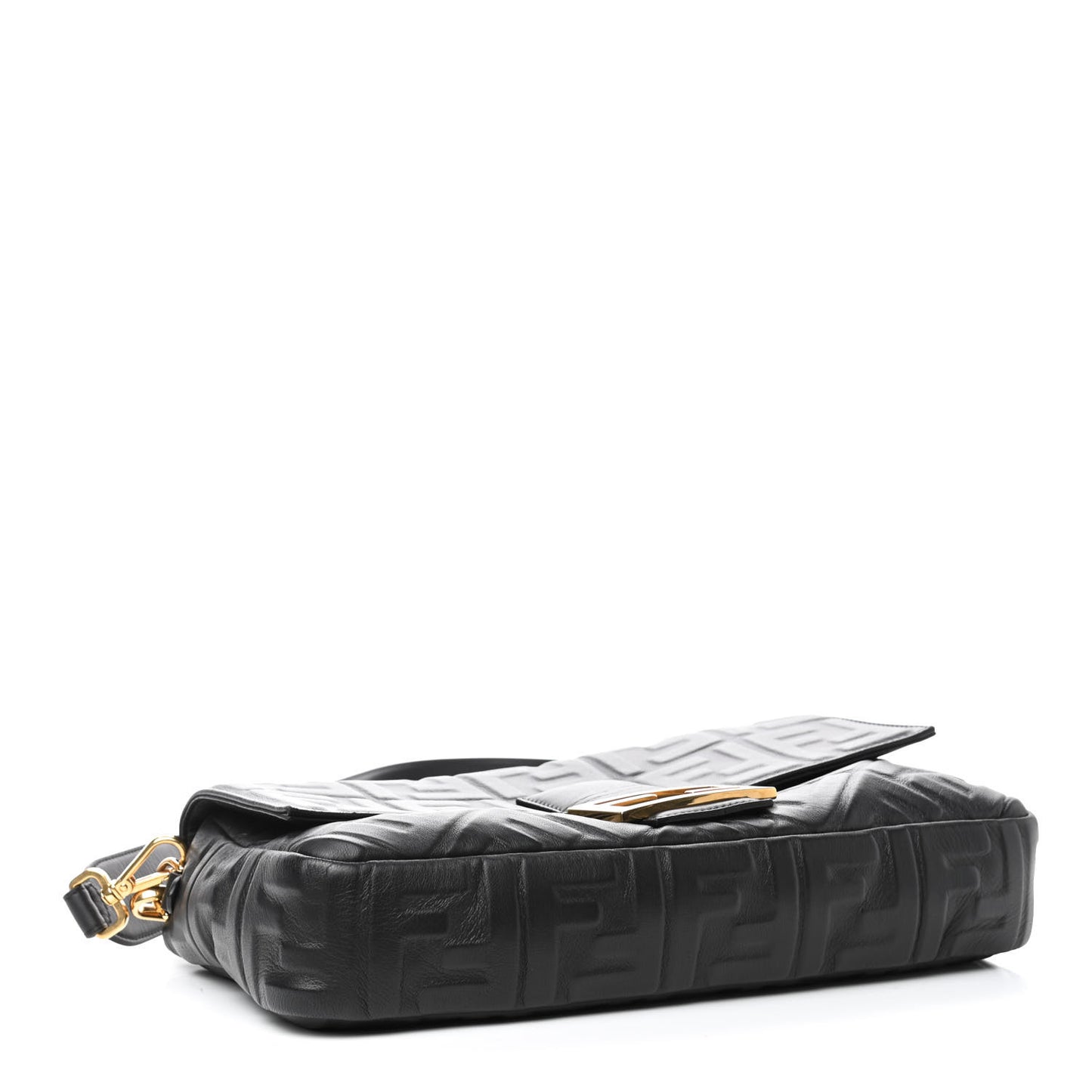 Nappa FF 1974 Embossed Large Baguette Black