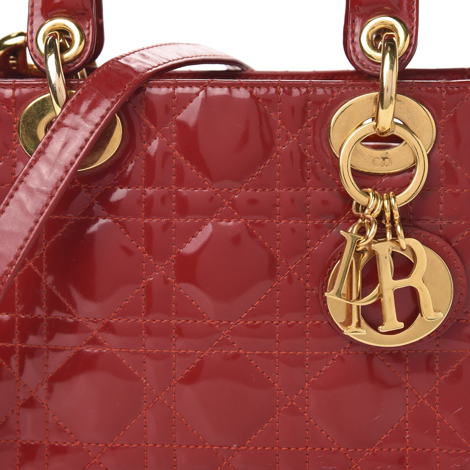 Christian Dior Patent Cannage Mini Lady Dior Red 17 of 17