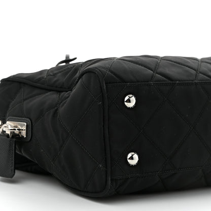 Prada Nylon Tessuto Impuntu Quilted Shoulder Bag Black 10 of 11
