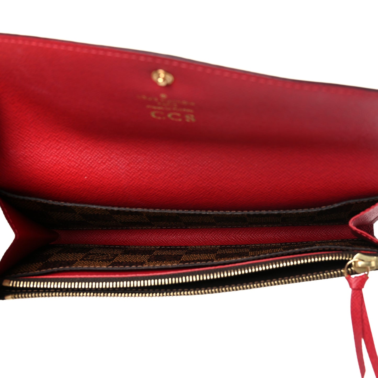 Damier Ebene Emilie Wallet Red