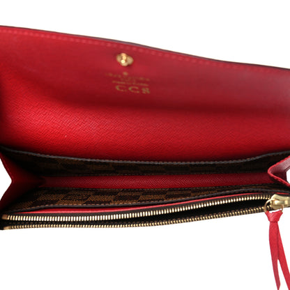 Louis Vuitton Damier Ebene Emilie Wallet Red 6 of 12