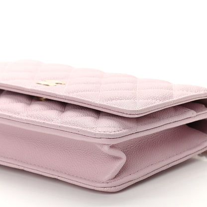 Chanel Caviar Quilted Tiny CC Wallet On Chain WOC Light Pink 11 of 12