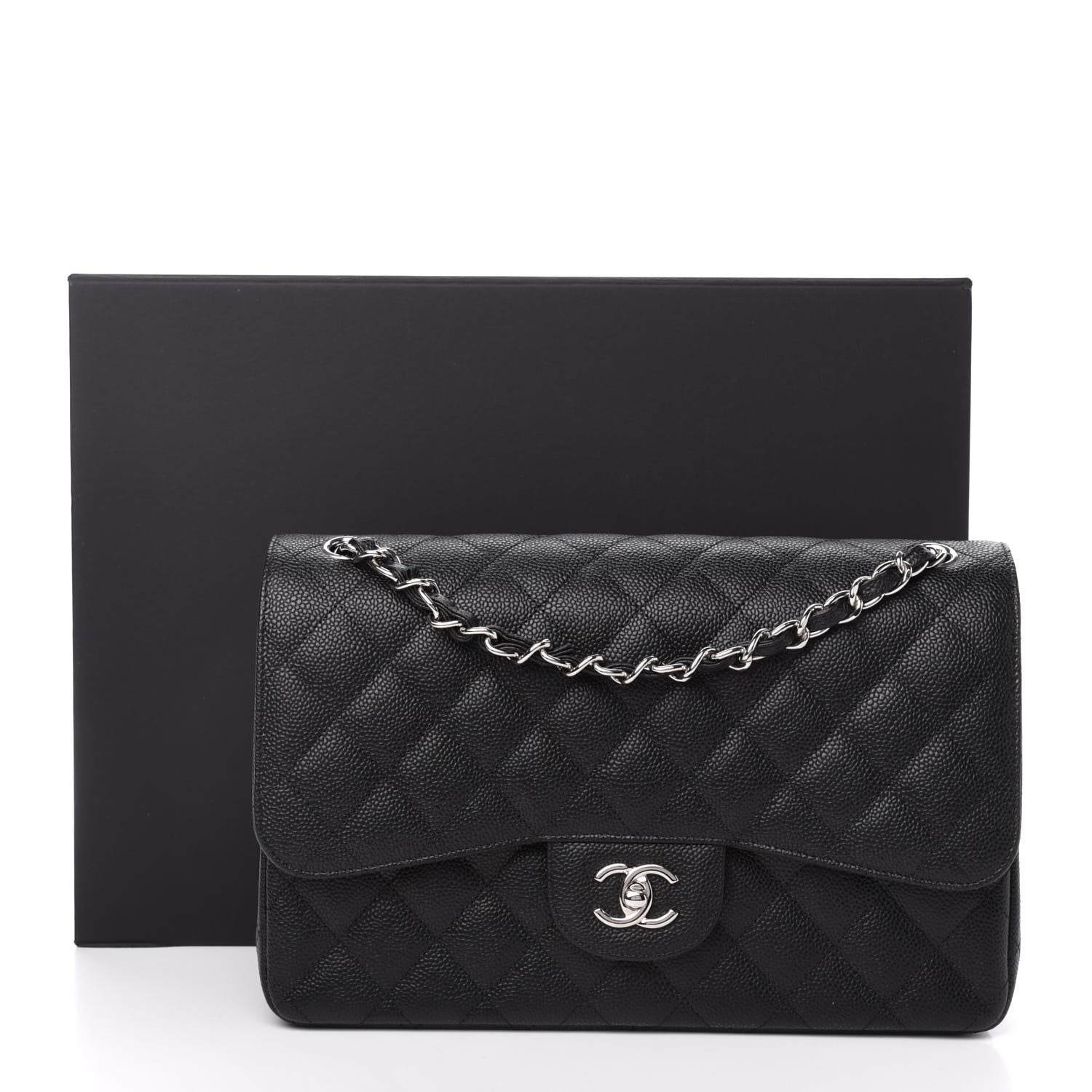 Chanel Caviar Quilted Jumbo Double Flap Black 12 of 12