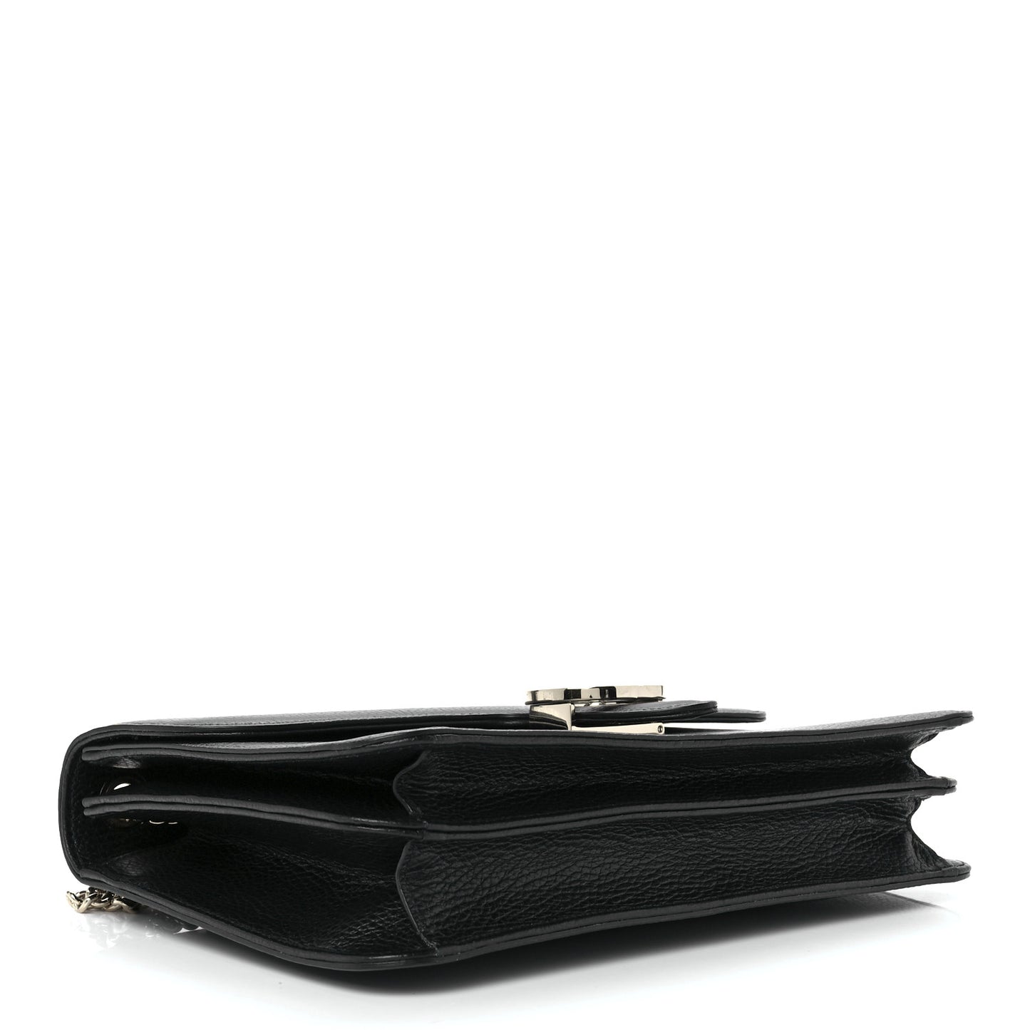 Dollar Calfskin Interlocking G Shoulder Bag Black
