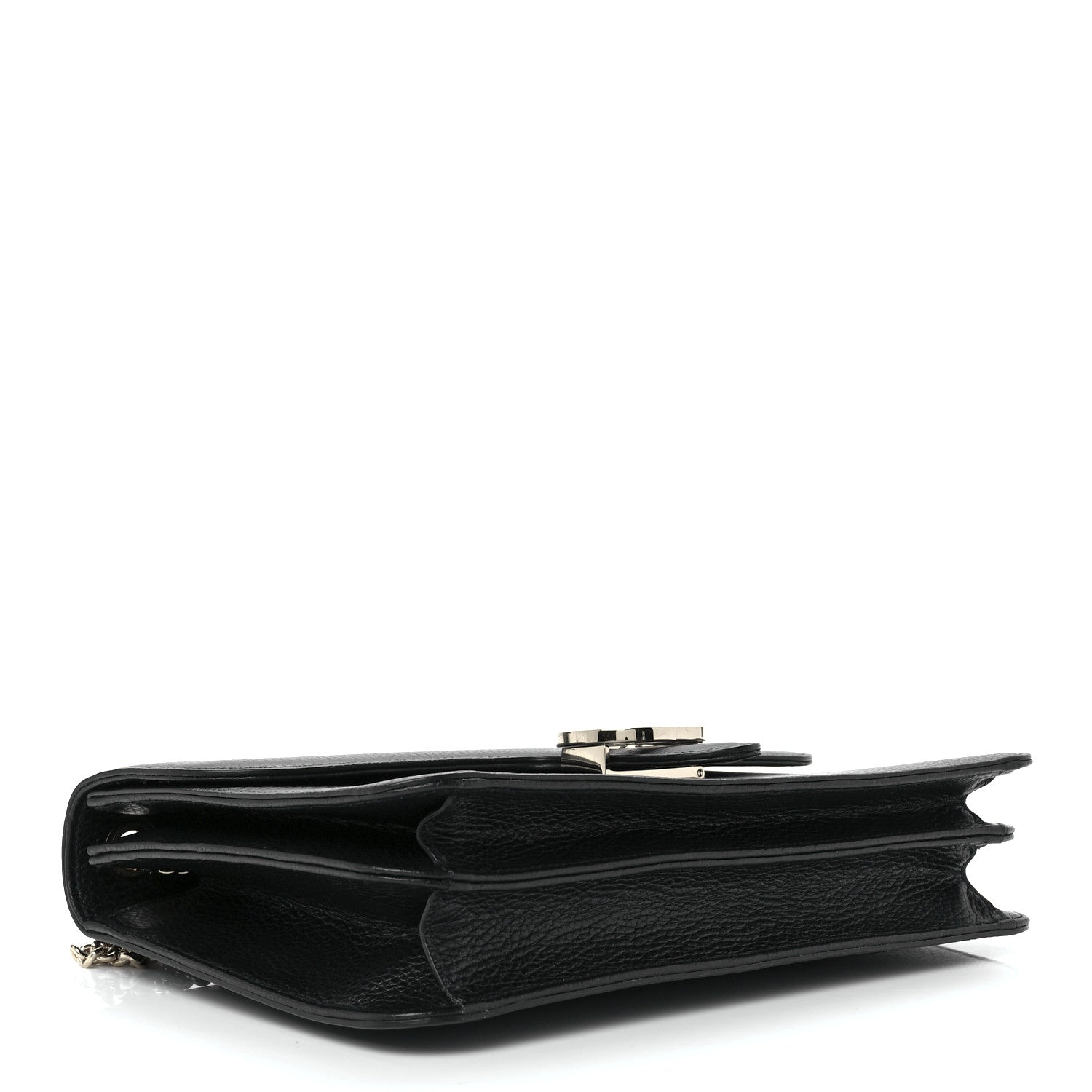 Gucci Dollar Calfskin Interlocking G Shoulder Bag Black 4 of 12