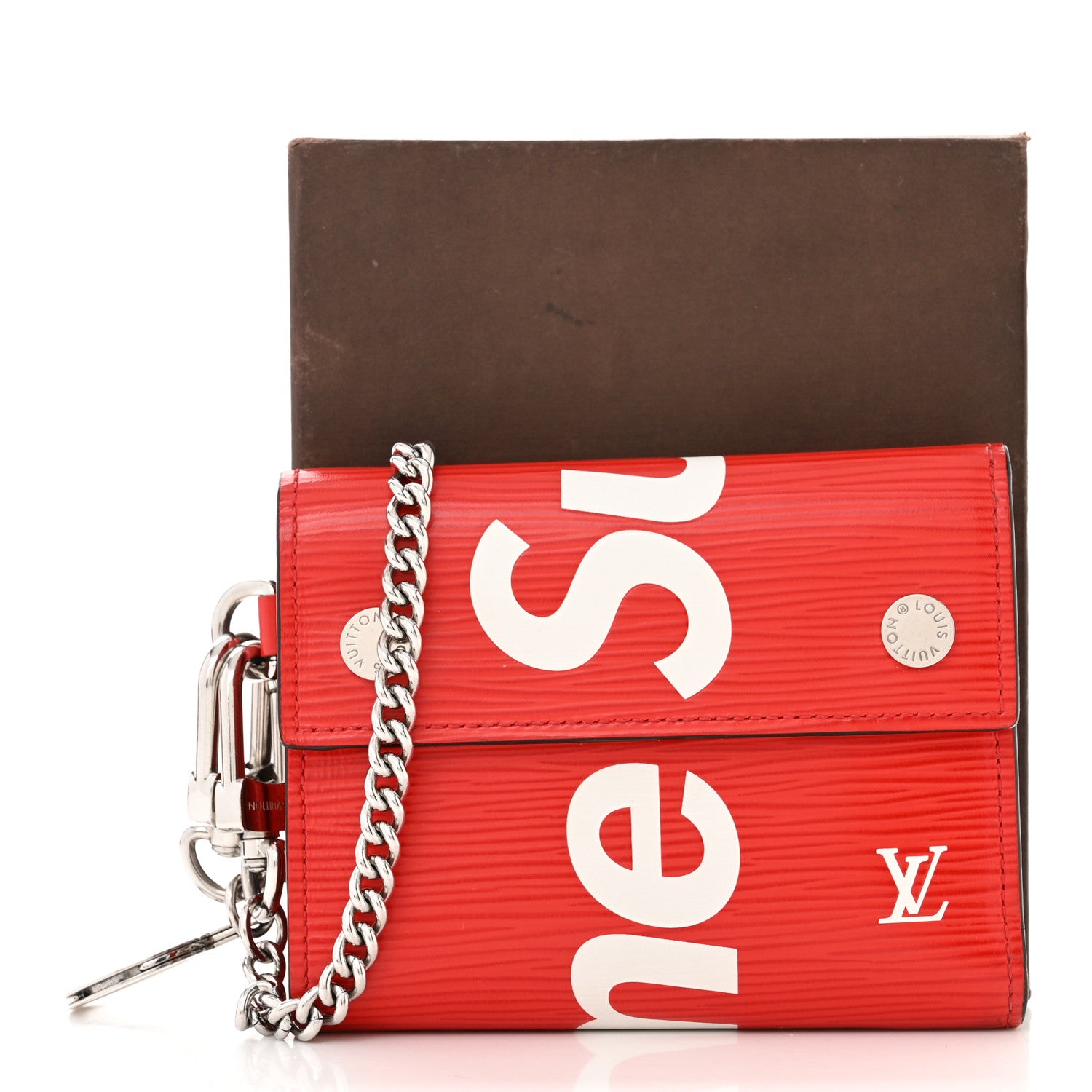 Louis Vuitton X SUPREME Epi Chain Wallet Red 9 of 9